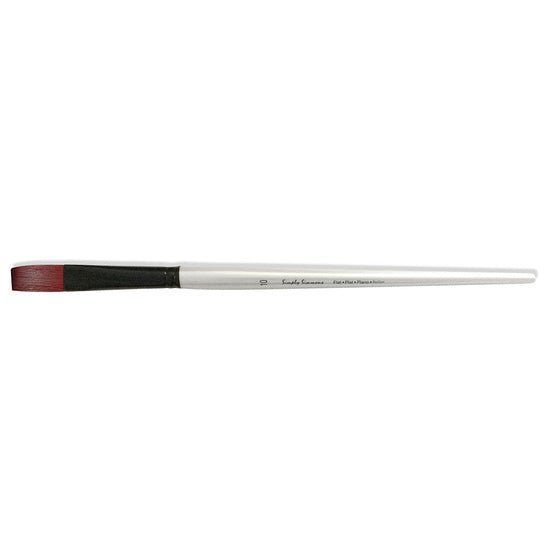 Simply Simmons Extra-Firm Synthetic Long Handle Flat 10 - merriartist.com
