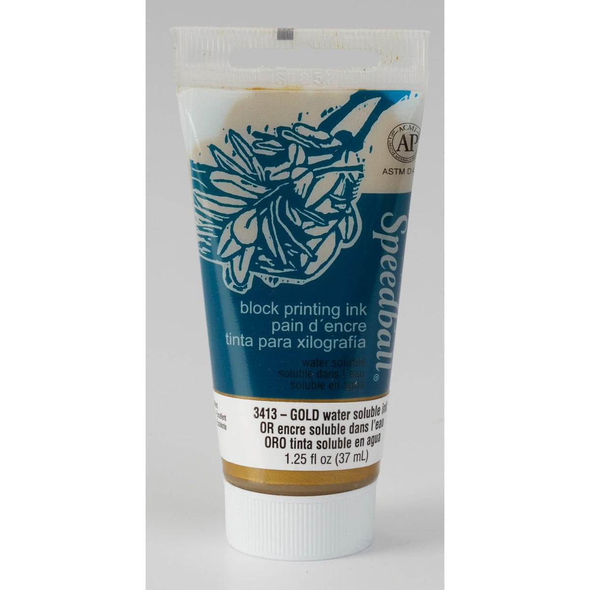 Speedball Block Printing Ink - Water Based 1.25 fl oz (37cc) Gold - merriartist.com