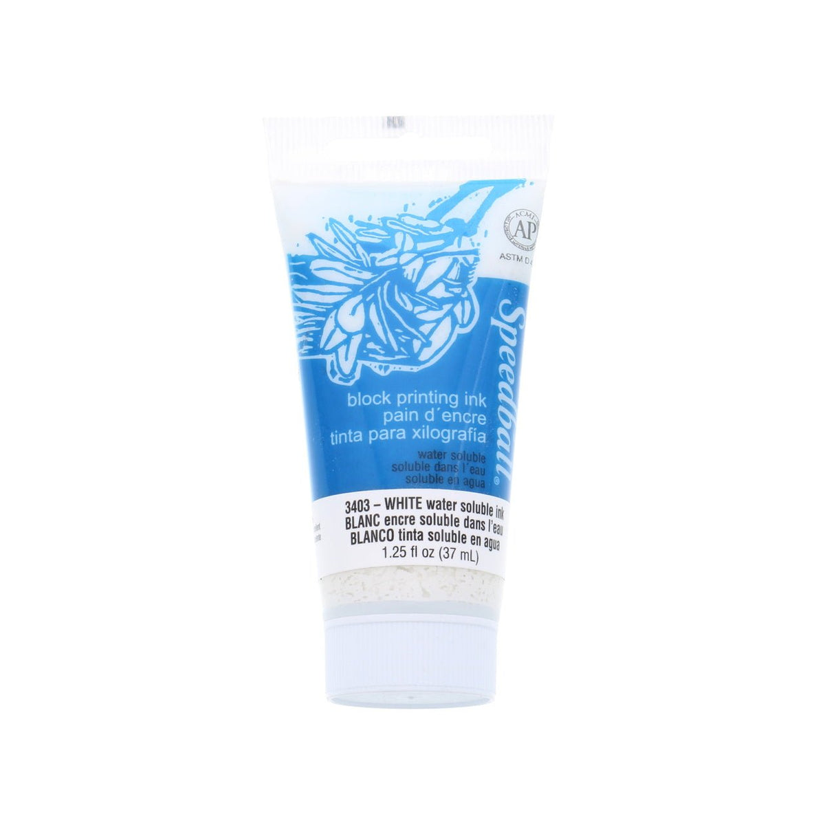 Speedball Block Printing Ink - Water Based 1.25 fl oz (37cc) White - merriartist.com