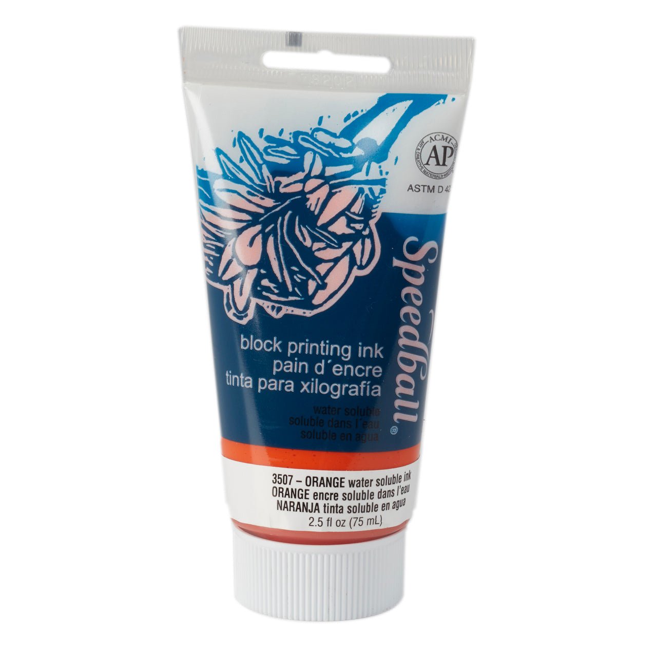 Speedball Block Printing Ink - Water Based 2.5 fl oz (75cc) Orange - merriartist.com