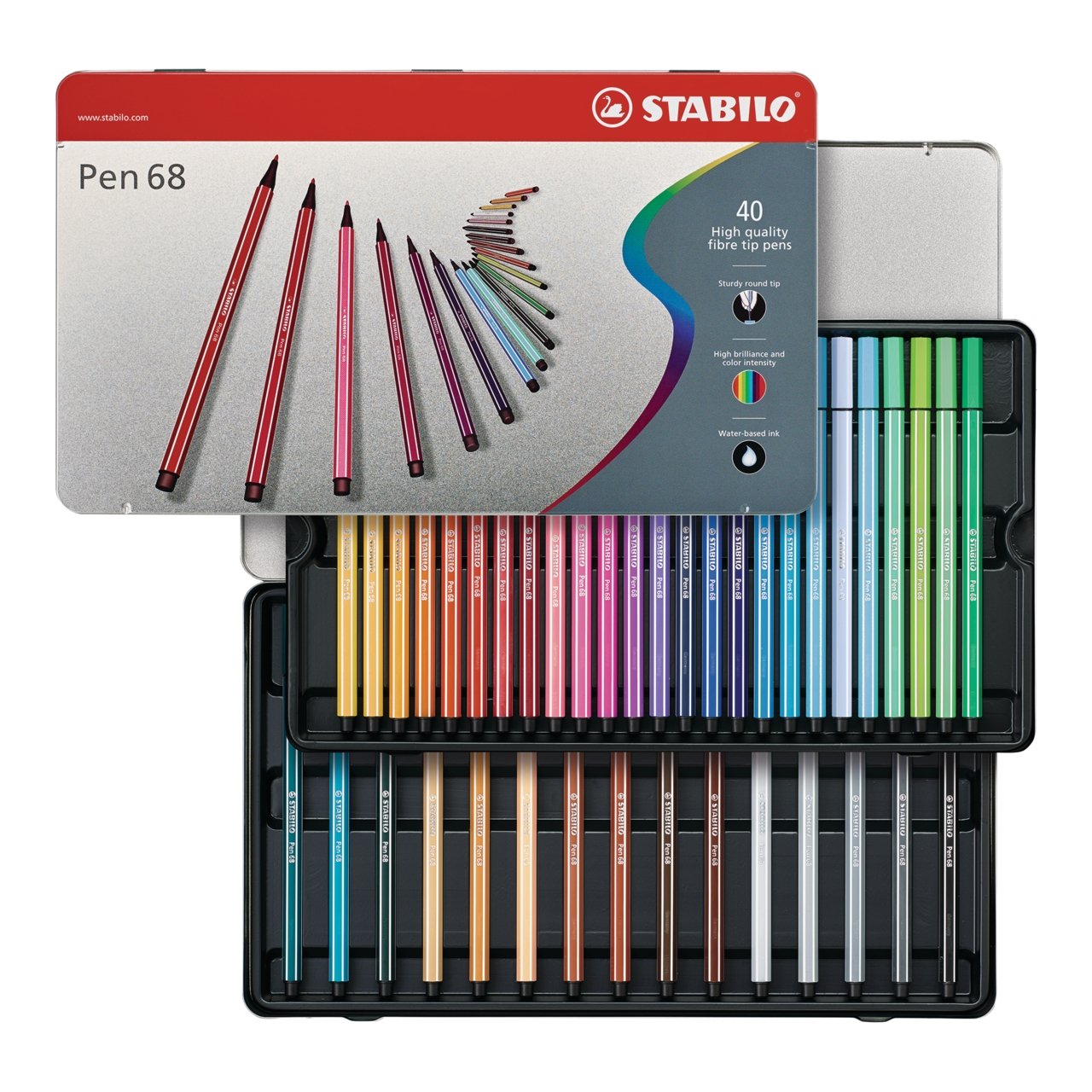Stabilo Pen 68 Metal Tin 40 - Color Set