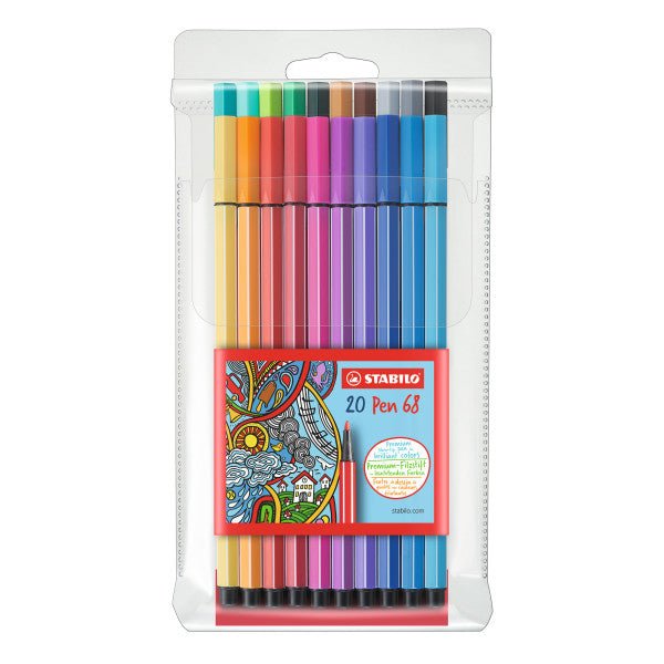 Stabilo Pen 68 Marker Set Wallet Set of 20 - merriartist.com