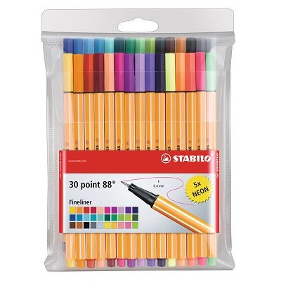 Stabilo Point 88 Pen & Pen 68 Neon Marker Wallet Set
