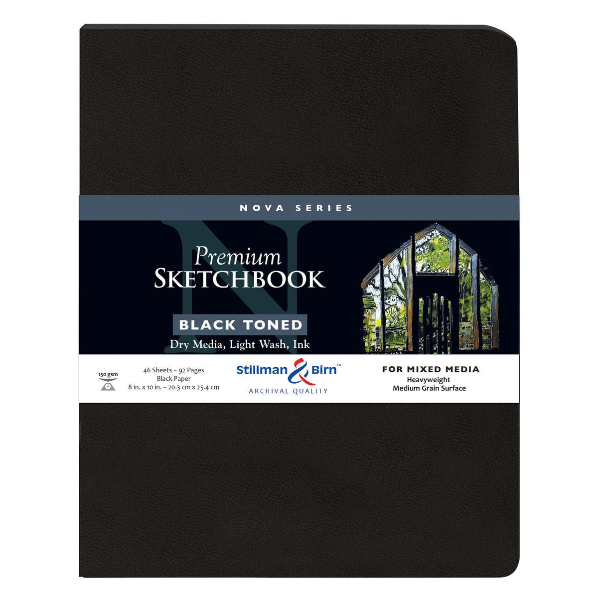 Stillman & Birn Nova Series Soft-Cover Sketch Book - Black Paper 8x10 inch - merriartist.com