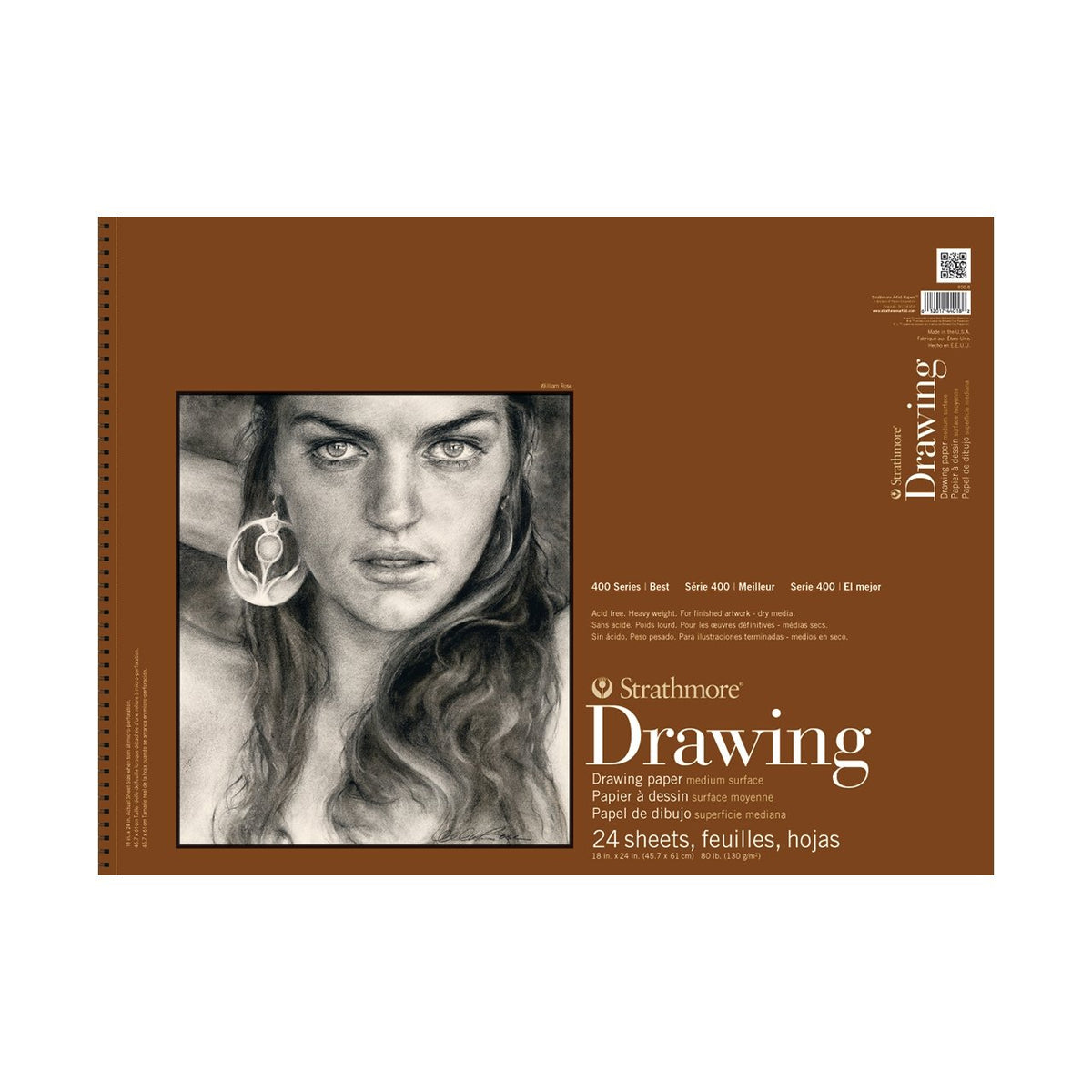 Strathmore 400 Series Drawing Pad - Medium Surface 80 lb 18X24 - merriartist.com