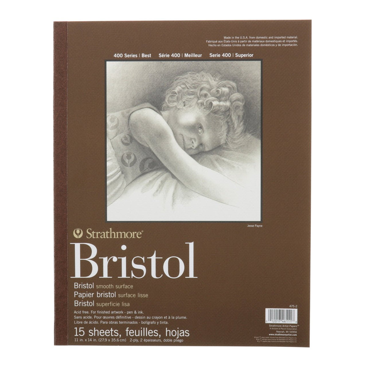 Strathmore 400 Series Smooth Bristol - 15 Sheet Pad - 11x14 inch - merriartist.com