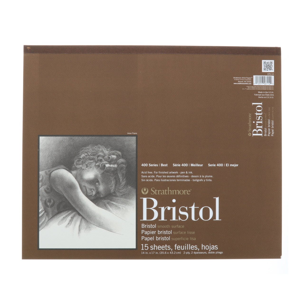 Strathmore 400 Series Smooth Bristol - 15 Sheet Pad - 14X17 - merriartist.com