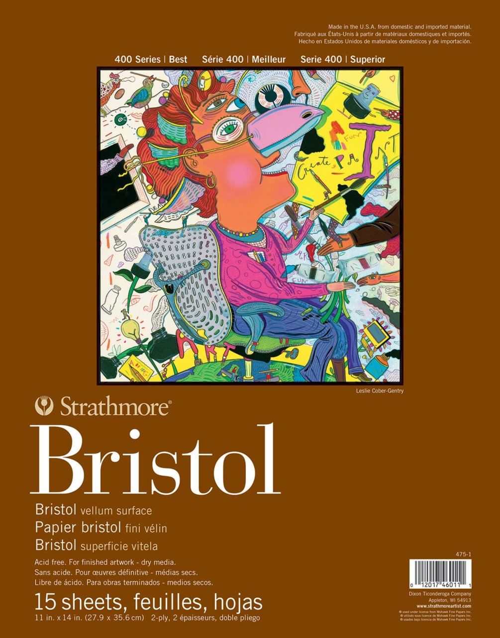 Strathmore 400 Series Vellum Bristol - 15 Sheet Pad - 11x14 inch - merriartist.com