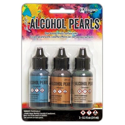 Tim Holtz Alcohol Ink Pearls Kits Kit 4 (Celestial, Mineral and Smolder) - merriartist.com