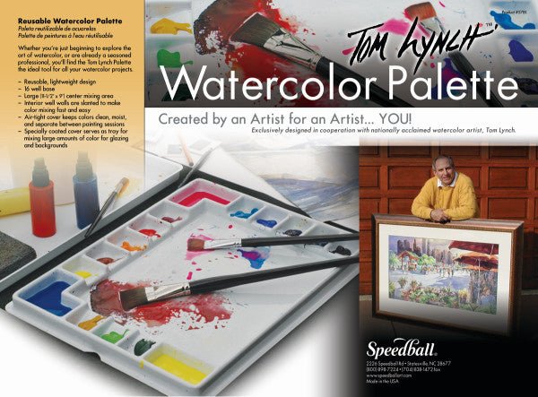 Tom Lynch Watercolor Palette - 12 inch by 16 inch - merriartist.com