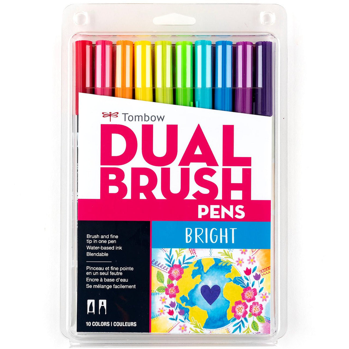Tombow Dual Brush Marker Set of 10 - Bright Colors - merriartist.com