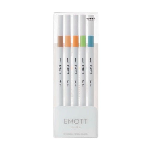 Uni Emott Ever Fine Pen 0.4mm - 5 Pen Set 6 - merriartist.com