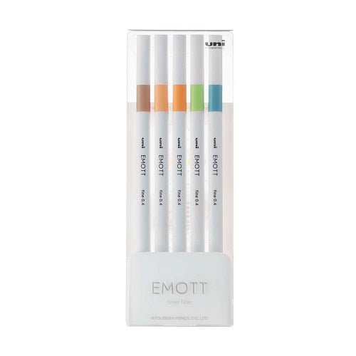 Uni Emott Ever Fine Pen 0.4mm - 5 Pen Set 6 - merriartist.com