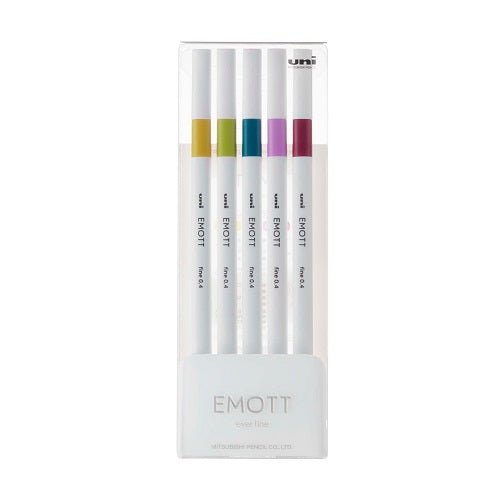 Uni Emott Ever Fine Pen 0.4mm - 5 Pen Set 8 - merriartist.com
