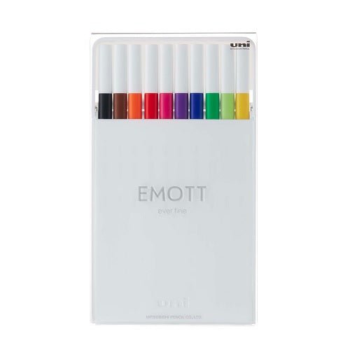 Uni Emott Fineliner Pen 0.4mm Fine - 10 Pen Set #1