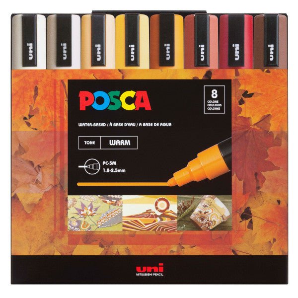 Posca Marker : Pc-5m : Medium Bullet Tip : 1.8 - 2.5mm : Assorted Colors Set  Of 16