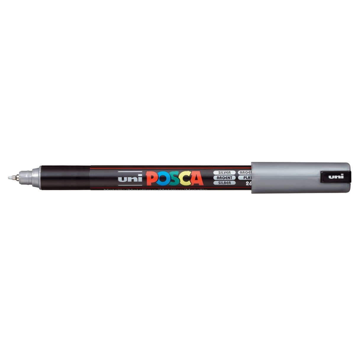 uni POSCA Paint Marker PC-1MR Ultra Fine Tip - Metallic Silver - merriartist.com