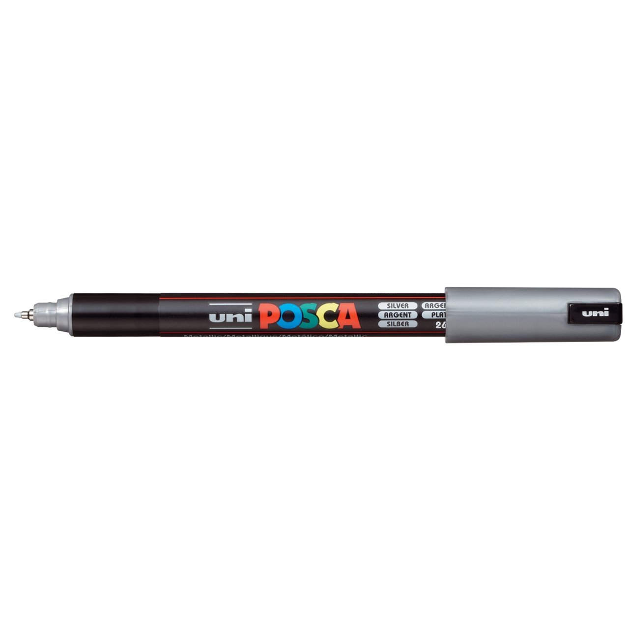 uni POSCA Paint Marker PC-1MR Ultra Fine Tip - Metallic Silver - merriartist.com