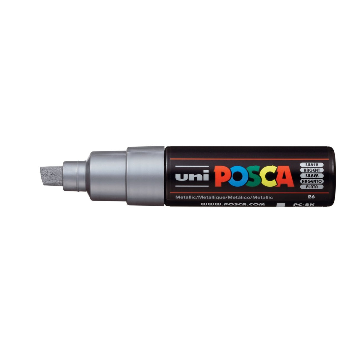uni POSCA Paint Marker PC-8K Broad Chisel Tip - Metallic Silver - merriartist.com