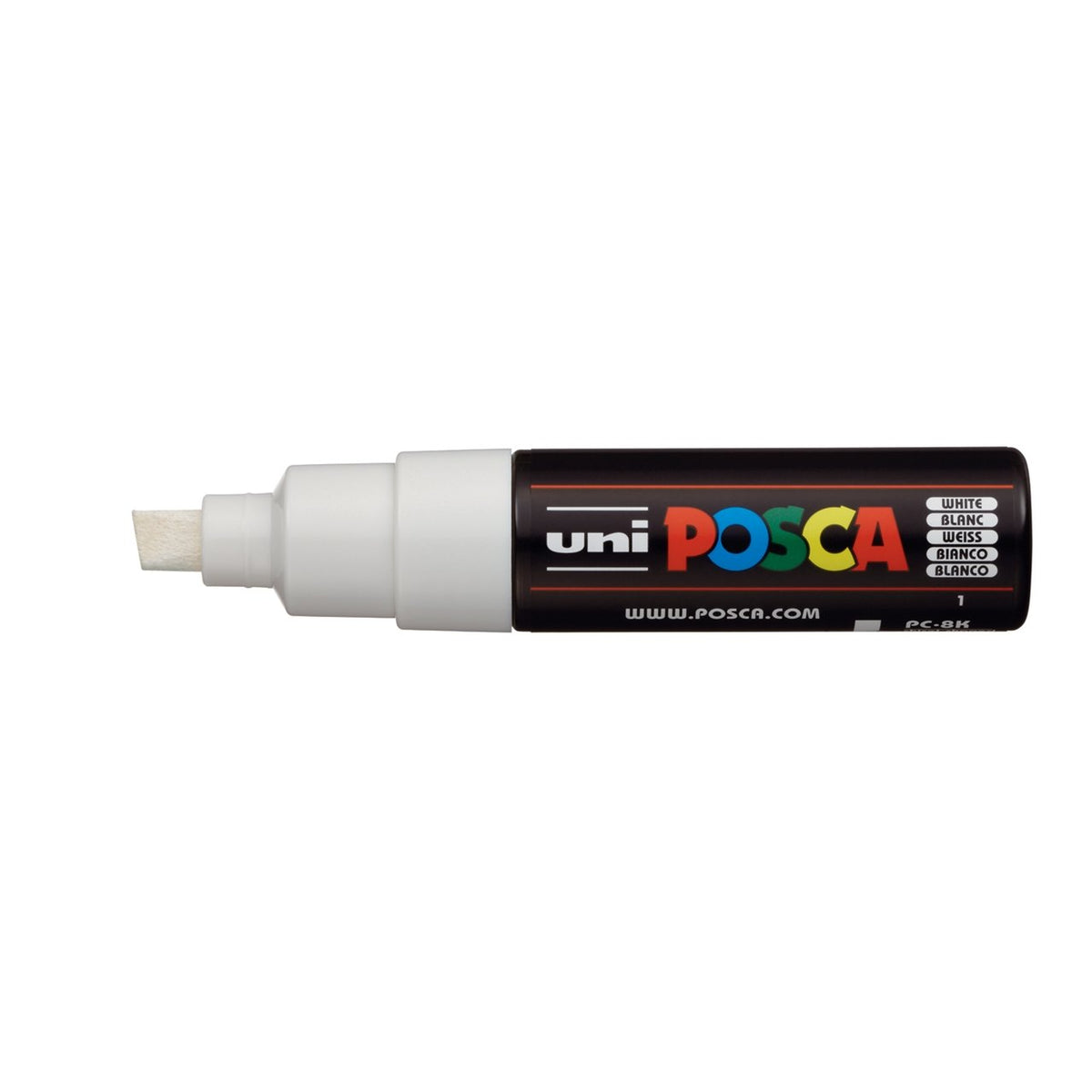 uni POSCA Paint Marker PC-8K Broad Chisel Tip - White - merriartist.com
