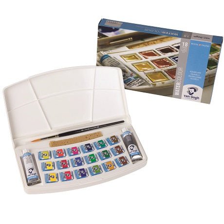 van Gogh Watercolor Palette Box 18 Pan Set - merriartist.com