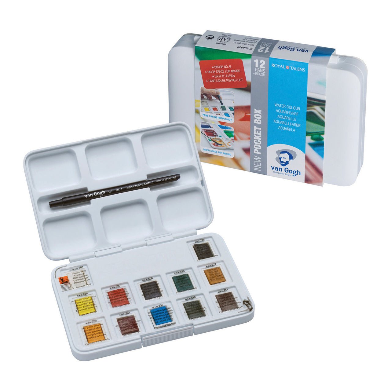 van Gogh Watercolor Pocket Box 12 Pan Set - merriartist.com