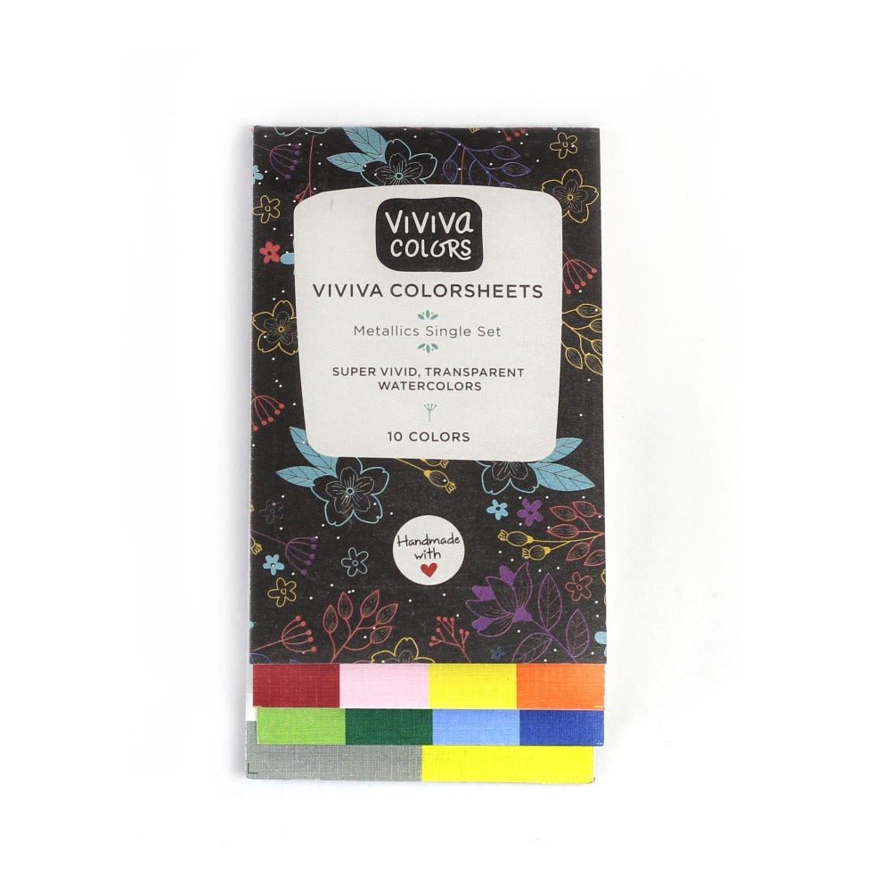 Viviva Colorsheet Watercolor Set, Metallic 10-Color Set - merriartist.com