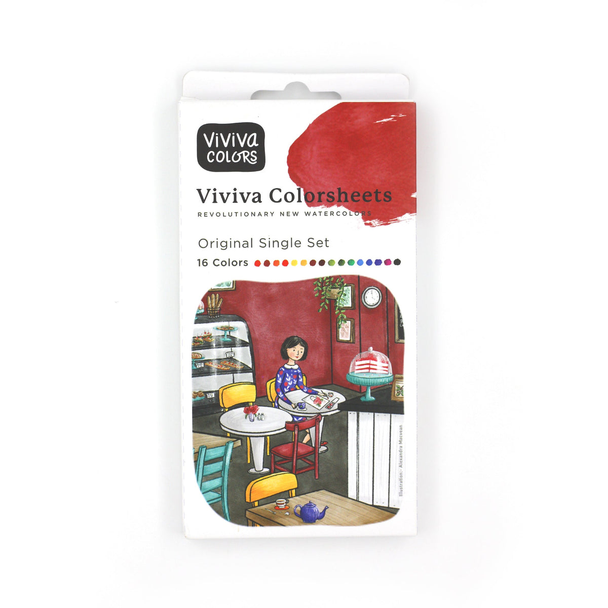 Viviva Colorsheet Watercolor Set, Original Single 16-Color Set - merriartist.com