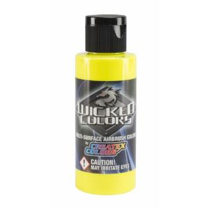 Wicked Multi-Surface Airbrush Colors - W024 Fluorescent Yellow 2 oz - merriartist.com