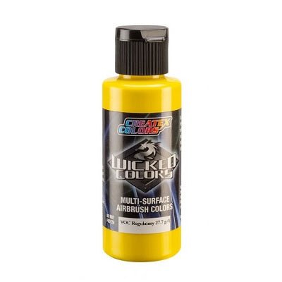 Wicked Multi-Surface Airbrush Colors - W080 Opaque Hansa Yellow 2 oz - merriartist.com