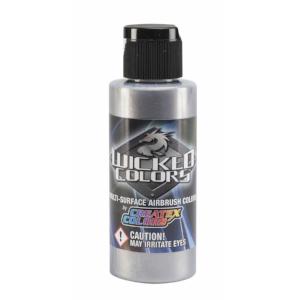 Wicked Multi-Surface Airbrush Colors - W351 Metallic Silver 2 oz - merriartist.com