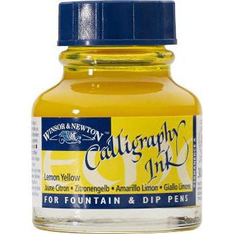 Winsor & Newton Calligraphy Ink 30ml Lemon Yellow - merriartist.com