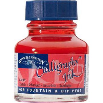 Winsor & Newton Calligraphy Ink 30ml Scarlet - merriartist.com