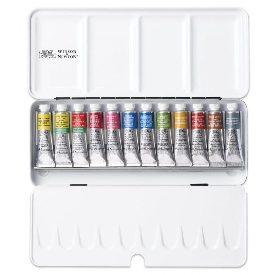 Winsor & Newton Professional Watercolour Tube Travel Tin - 12 Tubes (previously named Lightweight Sketchers Box) - The Merri Artist - merriartist.com