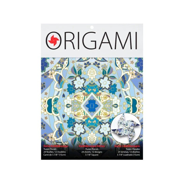 Yasutomo 4526 - Kaleidoscope Origami Paper - Yuzen Florals, 24 sheets, 5 7/8 inch - merriartist.com