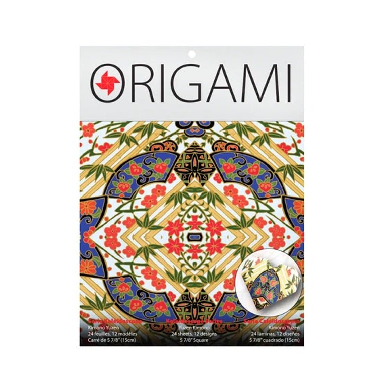 Yasutomo 4527 - Kaleidoscope Origami Paper - Yuzen Kimono, 24 sheets, 5 7/8 inch - merriartist.com
