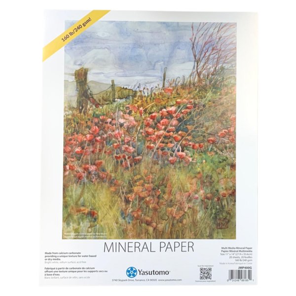 Yasutomo Mineral Paper Pad - Heavyweight 240gsm, 11" x 14", 20 Sheets - The Merri Artist - merriartist.com