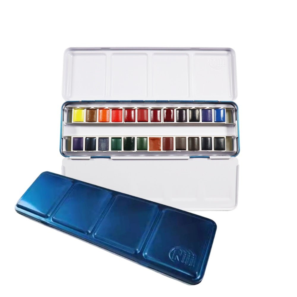 Yasutomo Niji Artist Watercolors Studio Half Pan Set - 24 colors - merriartist.com