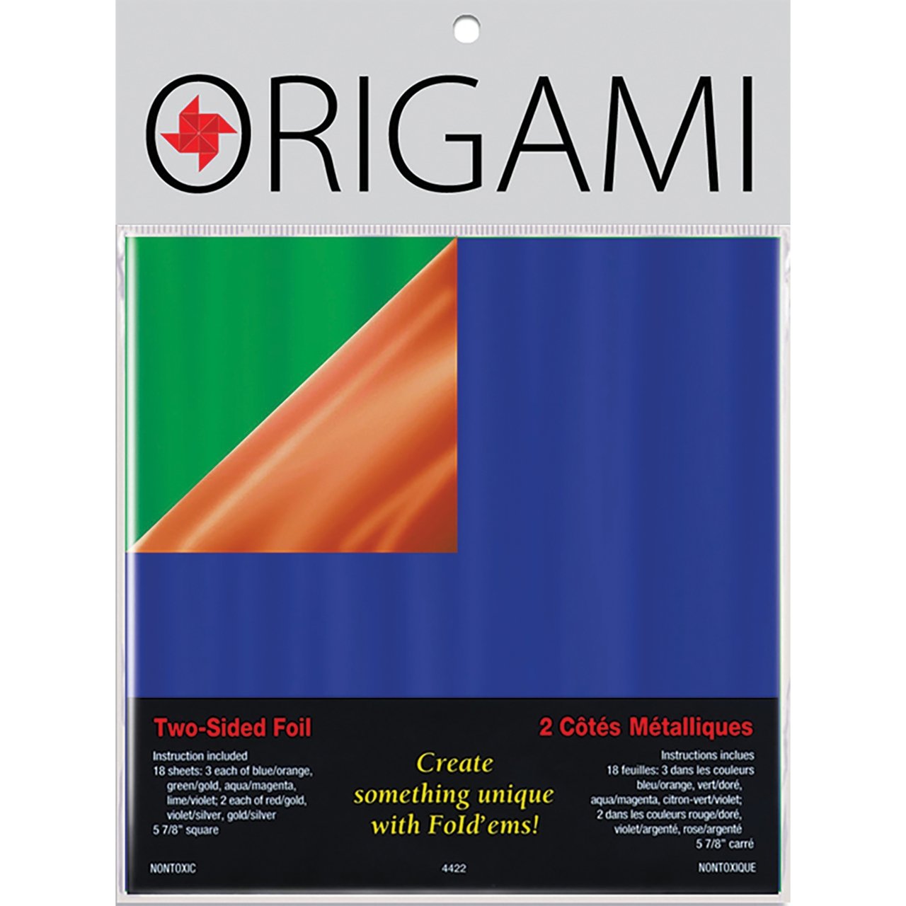 Yasutomo Origami Paper 5-7/8 inch Two-Sided Foil/Foil - 18 Sheets Assorted Color - merriartist.com
