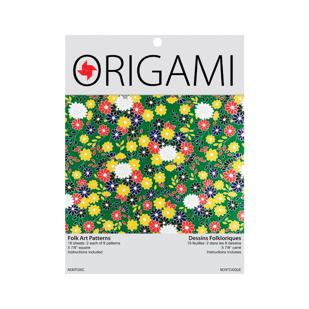 Yasutomo Origami Paper - Japanese Prints - Folk Art 5 7/8 inch - 16 sheets - merriartist.com