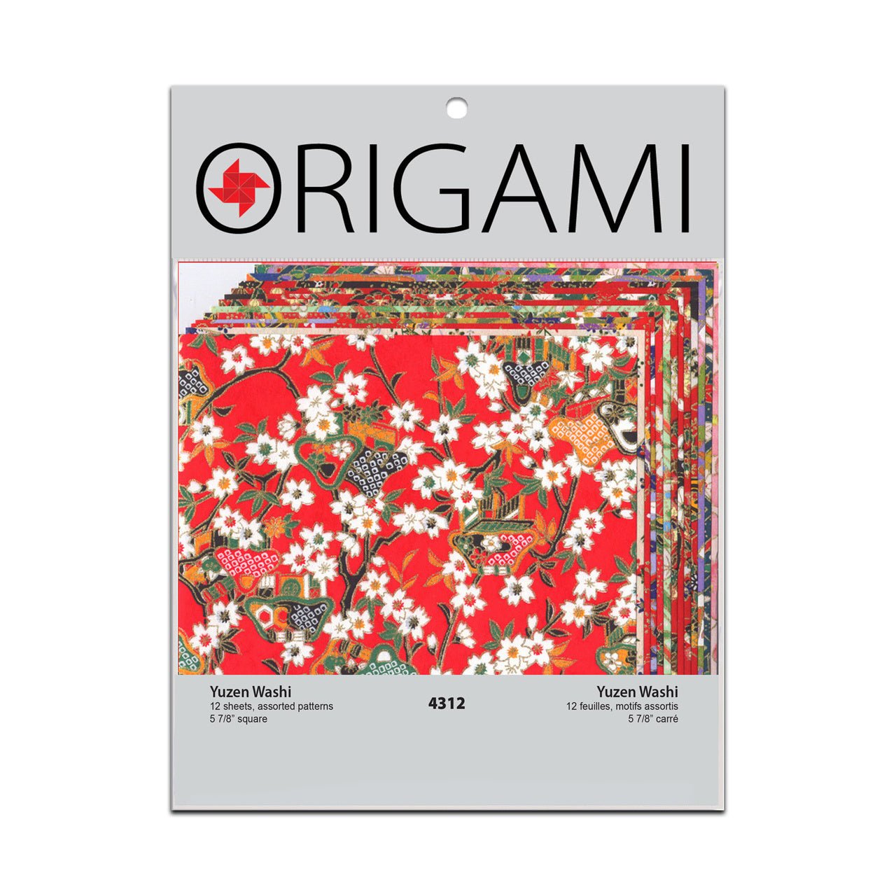 Chiyogami Yuzen Origami Paper - ZAZEN - 4 Sheet Pack - 6 x 6 Inch