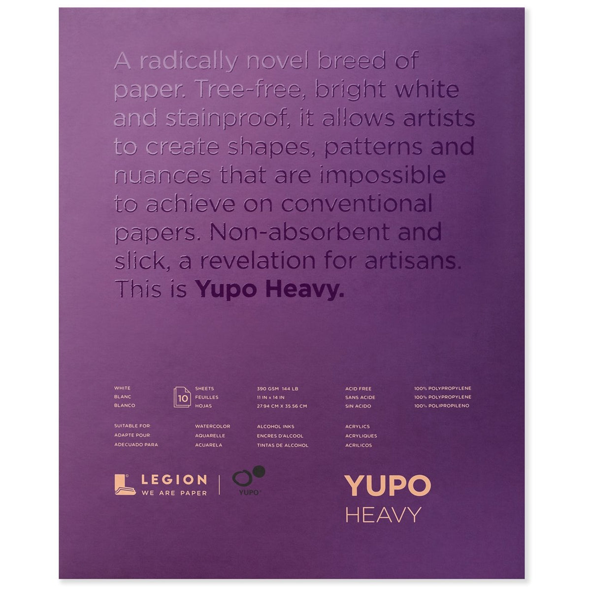 Yupo Heavyweight Pad - 390 gsm (144 lb.) White - 10 sheets 11X14 - merriartist.com