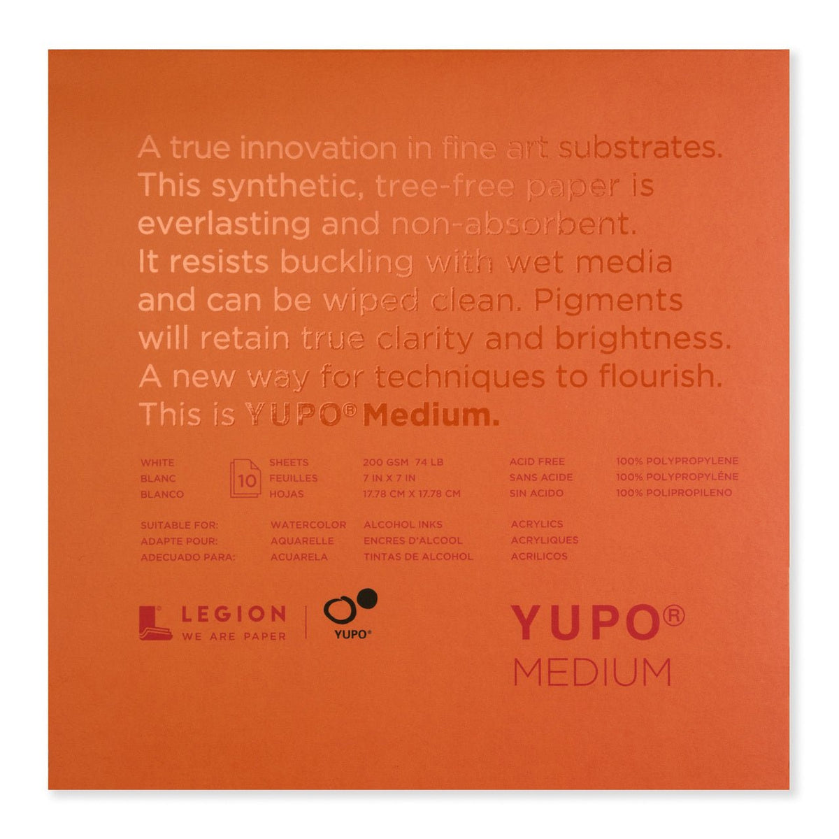 Yupo Medium Pad - 7x7 inch - 10 Sheets - merriartist.com