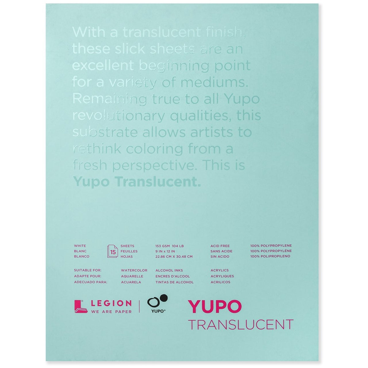 Yupo Pad - Translucent - 15 sheets 9x12 - merriartist.com