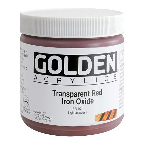 Golden Heavy Body Acrylics in 16 ounce jars - merriartist.com