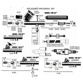 Replacement Parts for Badger 100 Series Airbrushes - merriartist.com