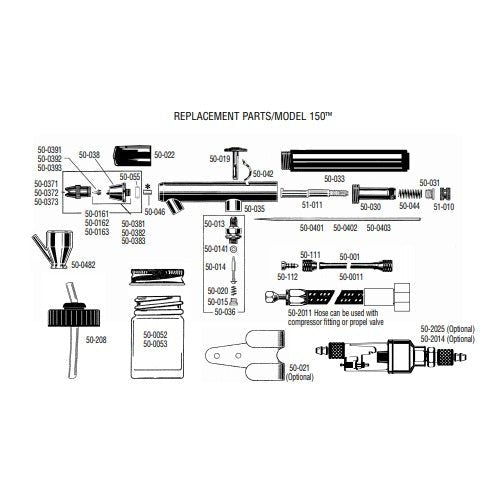 Replacement Parts for Badger 150 Airbrushes - merriartist.com