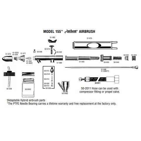 Replacement Parts for Badger Anthem 155 Series Airbrushes - merriartist.com