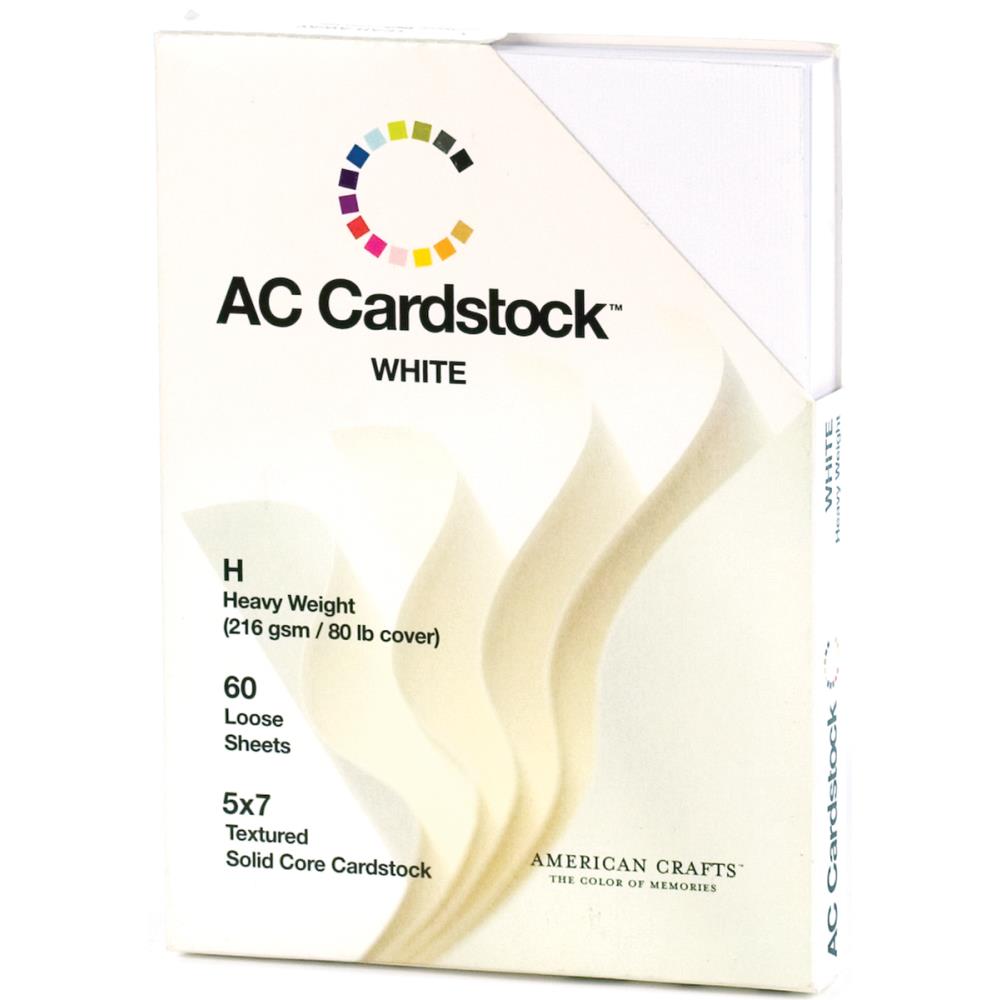 American Crafts Textured 80 lb. Cardstock Pack 5"X7" Pack of 60