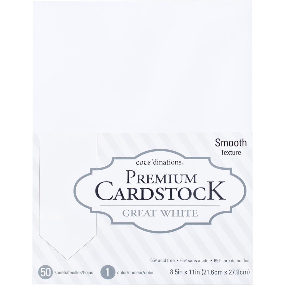 Core'dinations Value Pack Smooth 65 lb. Cardstock 8.5"X11" - Pack of 50 - White